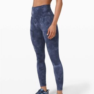 lululemon Navy Diamond Dye Wunder Train 25” Leggings / Size 10